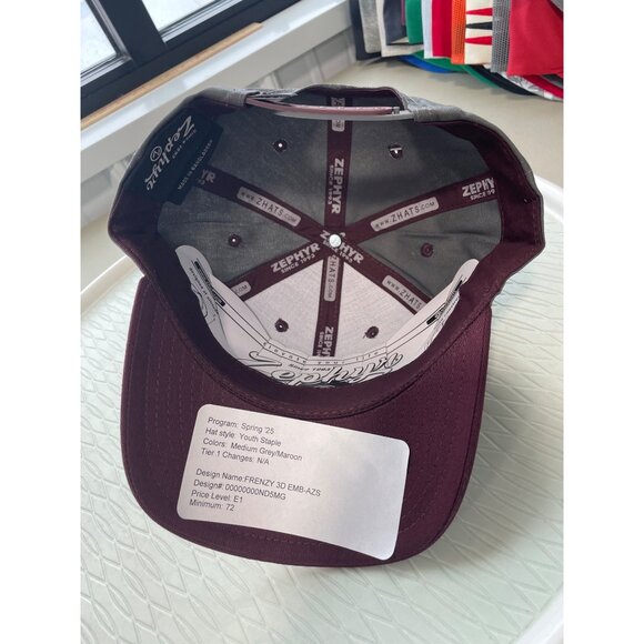 Zephyr Arizona State Sun Devils Kids OS Snapback Gray Maroon Cotton Outdoor NEW - Picture 6 of 7